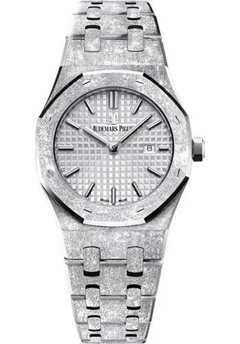 Audemars Piguet Royal Oak Frosted Gold Watch-Rhodium Dial 33mm-67653BC.GG.1263BC.01