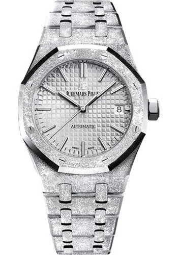 Audemars Piguet Royal Oak Frosted Gold Watch-Rhodium Dial 37mm-15454BC.GG.1259BC.01