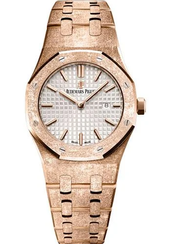 Audemars Piguet Royal Oak Frosted Gold Watch-Silver Dial 33mm-67653OR.GG.1263OR.01