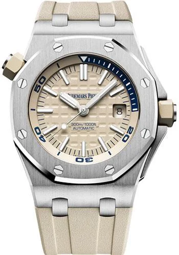 Audemars Piguet Royal Oak Offshore Diver Watch-White Dial 42mm-15710ST.OO.A085CA.01