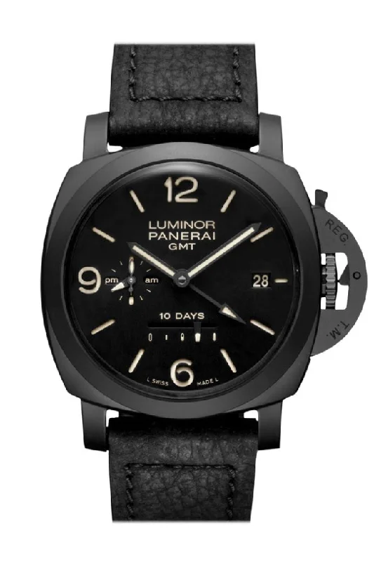 Panerai Luminor 1950 10 Days Automatic Gmt Ceramica 44mm Black Dial Men's Watch Pam00335