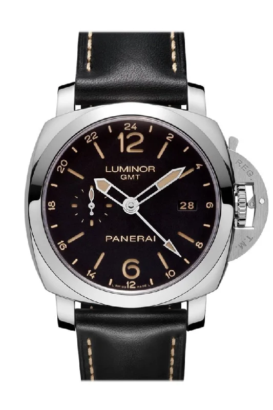 Panerai Luminor 1950 3 Days Gmt 24h Automatic Acciaio 44mm Black Dial Men's Watch Pam00531