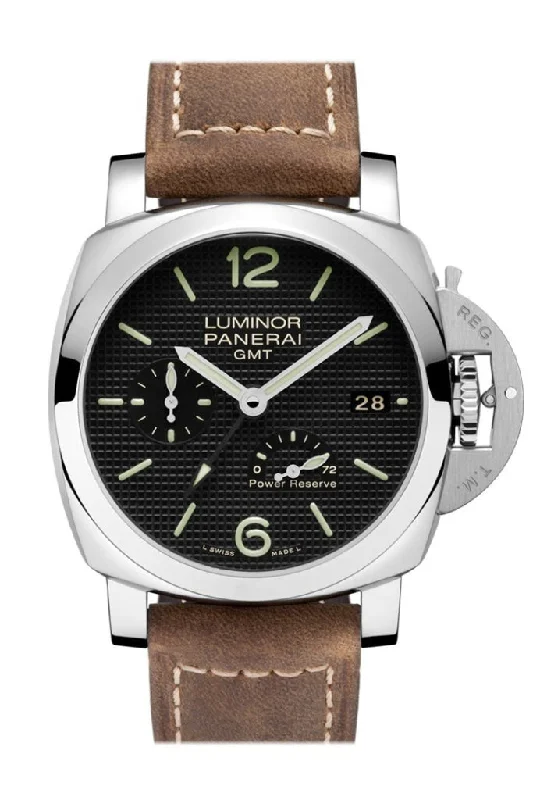 Panerai Luminor 1950 3 Days Gmt Power Reserve Automatic Acciaio 42mm Black Dial Men's Watch Pam00537