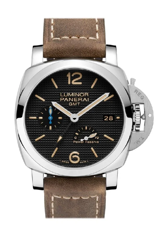 Panerai Luminor 1950 3 Days Gmt Power Reserve Automatic Acciaio 42mm Black Dial Men's Watch Pam01537