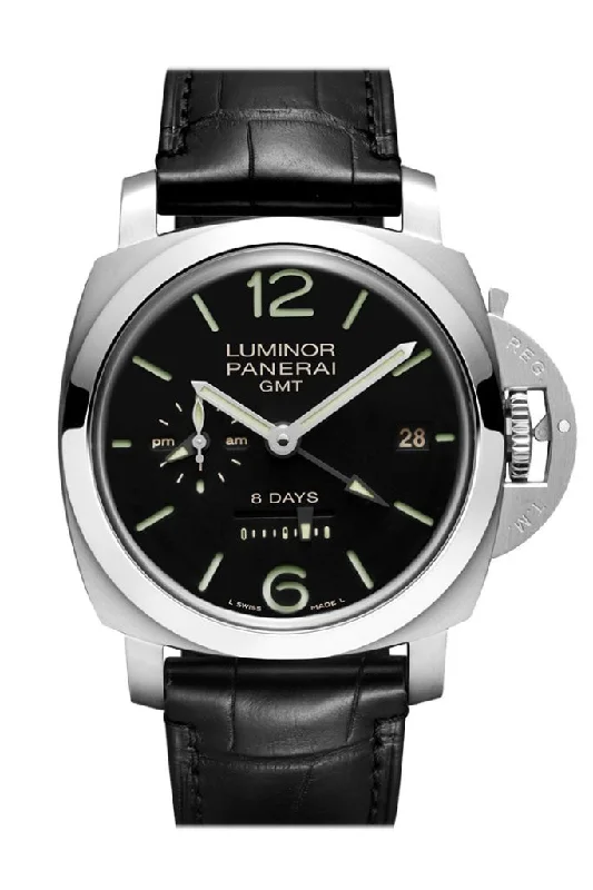 Panerai Luminor 1950 8 Days Gmt Acciaio 44mm Black Dial Men's Watch Pam00233