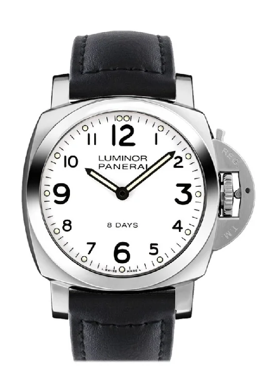 Panerai Luminor Base 8 Days Acciaio Mechanical Black Dial 44mm Men's Watch PAM00561