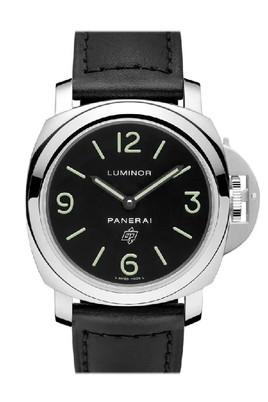 Panerai Luminor Base Logo Acciaio 44mm Black Dial Men's Watch Pam01000