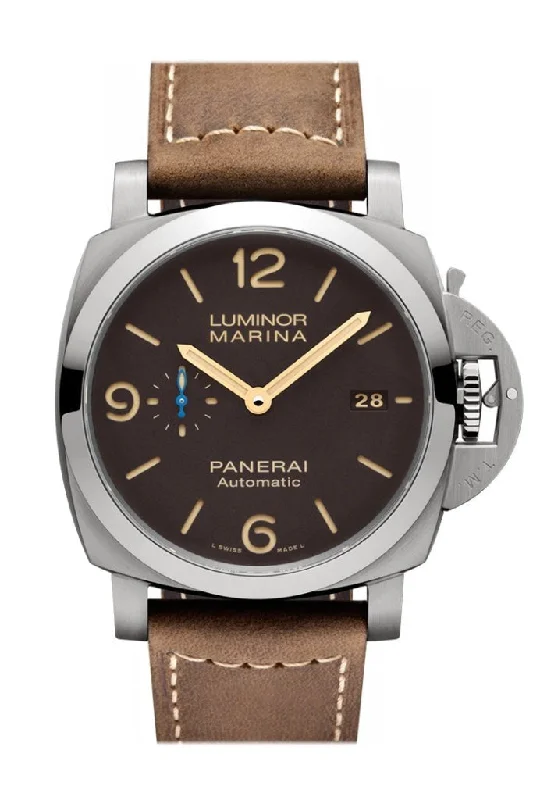 Panerai Luminor Marina 1950 3 Days Automatic Titanio 44mm Brown Dial Men's Watch Pam01351