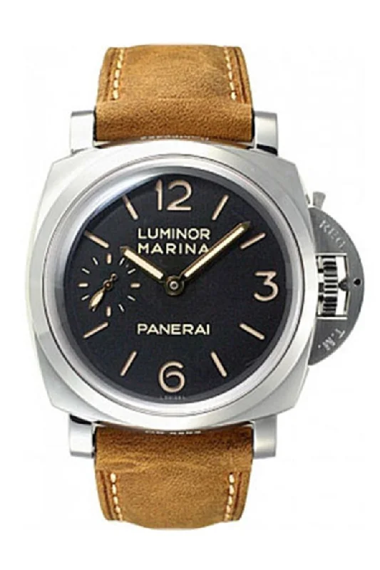 Panerai Luminor Marina 1950 3 days Black Dial Brown Leather Men's Watch PAM00422