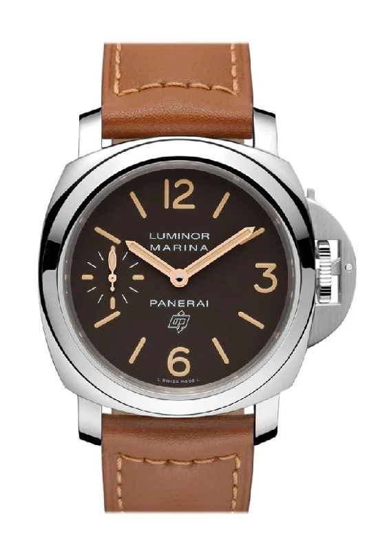 Panerai Luminor Marina Logo Acciaio 44mm Brown Dial Men's Watch Pam00632