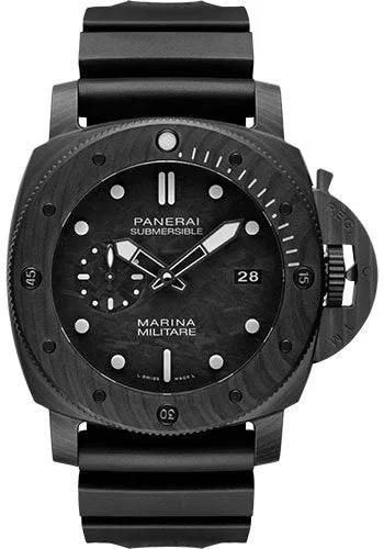 Panerai Submersible Marina Militare Carbotech‚Ñ¢ - 47mm - Carbotech - Carbon Dial - Black Caoutchouc Strap - PAM00979