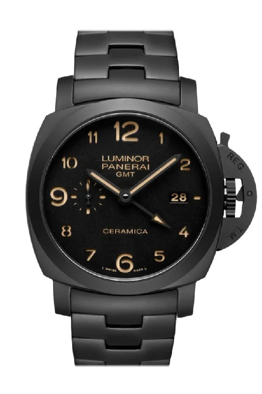 Panerai Tuttonero - Luminor 1950 3 Days Gmt Automatic Ceramica 44mm Black Dial Men's Watch Pam00438