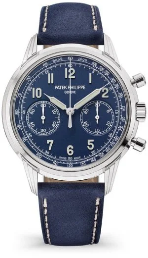 Patek Philippe 41mm Complication Watch - Blue Dial - Blue Calfskin Strap - 5172G-001