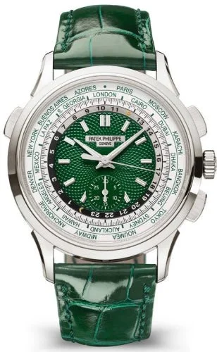 Patek Philippe World Time Flyback Chronograph Green Watch - 5930P-001