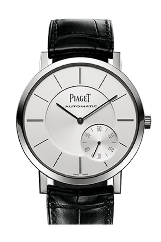 Piaget Altiplano Automatic Silver Dial Black Leather Men's Watch G0A35130