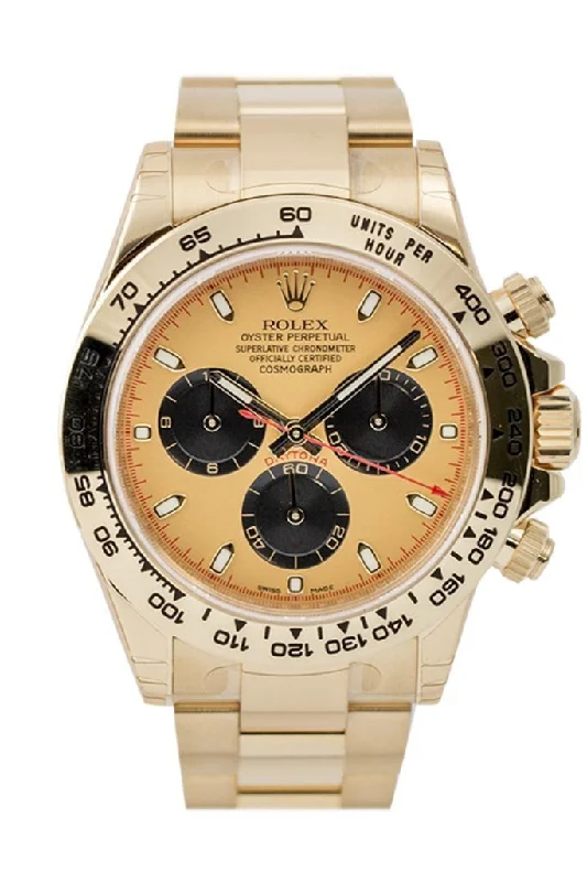 Rolex Cosmograph Daytona Champagne Dial Black Sub dials 18K Yellow Gold Oyster Men's Watch 116508