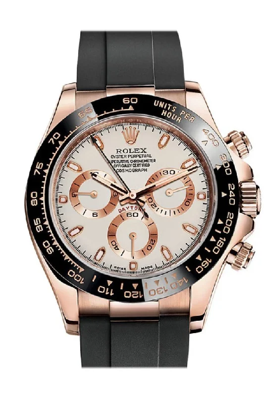 Rolex Cosmograph Daytona Ivory-coloured Dial Oysterflex Strap Mens Everose Watch 116515LN 116515