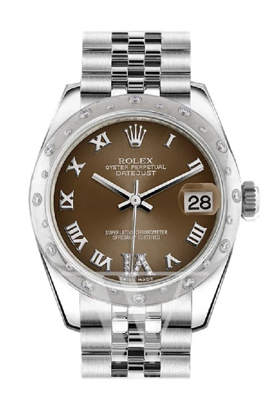 Rolex Datejust 31 Bronze Roman Large VI diamond Dial Diamonds Bezel Jubilee Ladies Watch 178344 Pre-owned