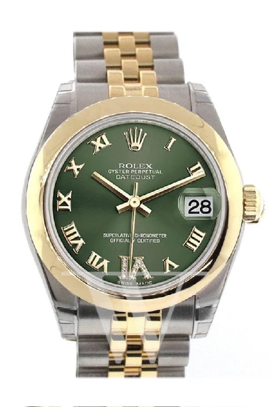 Rolex Datejust 31 Olive Green Large VI set with Diamonds Gold Jubilee Ladies 178243 Pre-owned