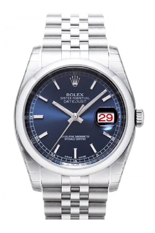 ROLEX Datejust 36 Blue Dial Steel Men's Watch 116200 Pre-owned