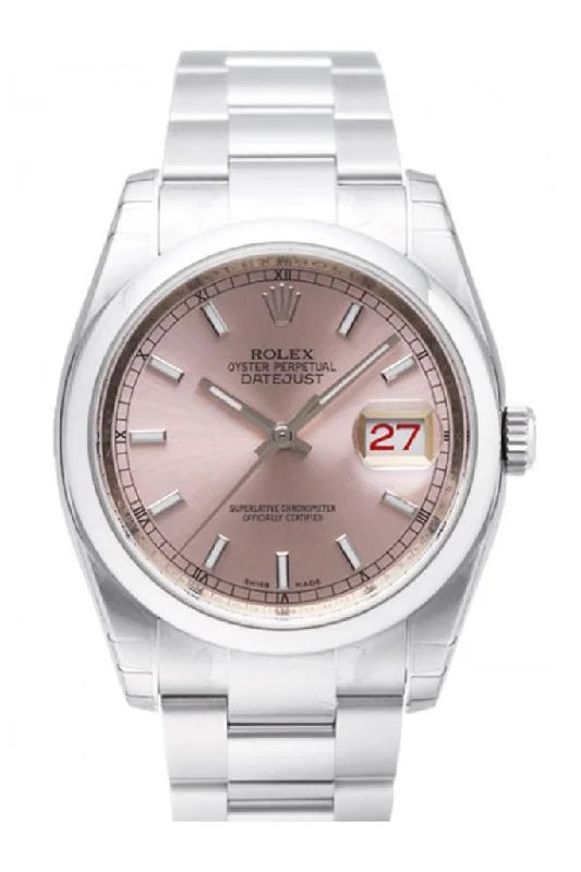 ROLEX Datejust 36 Pink Dial Stainless Steel Watch 116200 Pre-owned