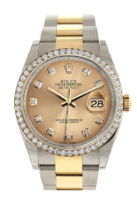 Rolex Datejust 36 White diamonds Dial 18k White Gold Diamond Bezel Ladies Watch 116243 Pre-owned