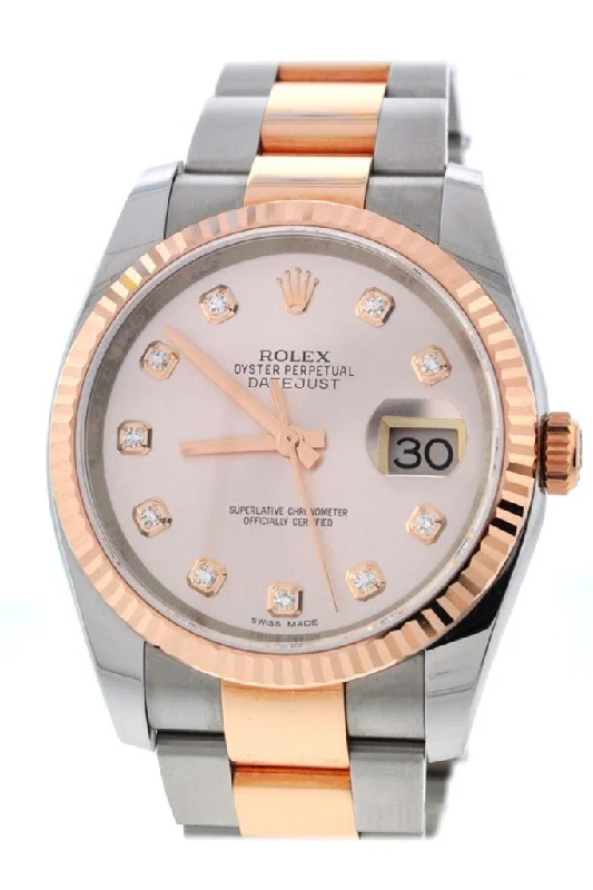 Rolex DateJust 36mm Pink Diamond Dial Watche 116231 Pre-owned