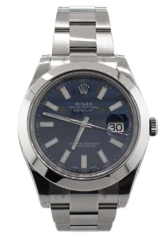 ROLEX Datejust II 41 Blue Dial Index Dial Steel Men's Watch 116300 Pre-owned