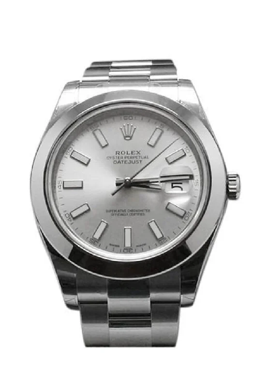 ROLEX Datejust II 41 Silver Dial Steel Men's Watch 116300 Pre-owned