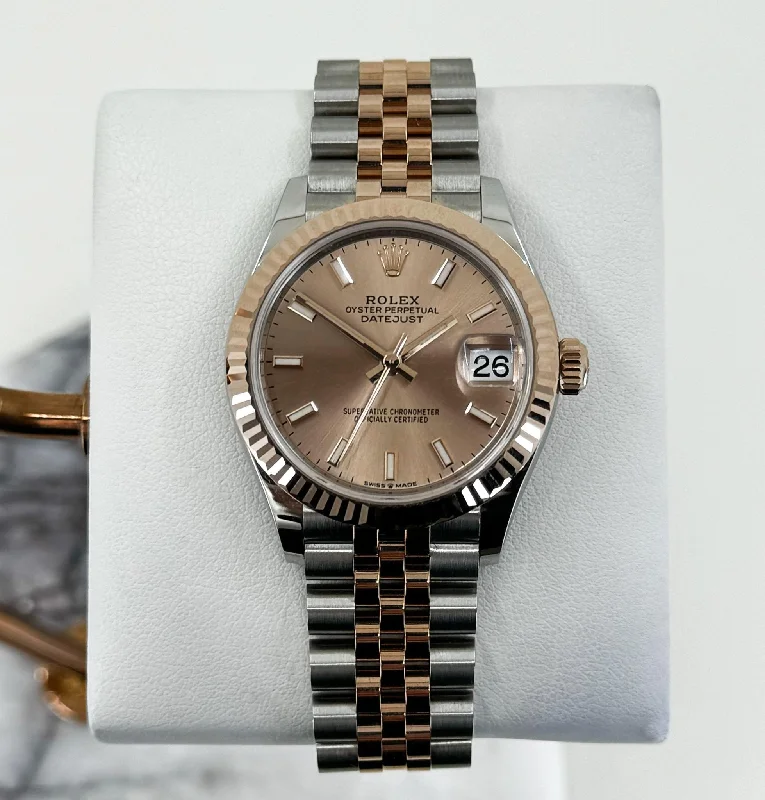 Rolex Lady-Datejust 31 Rose Gold/Steel Rose Index Dial & Fluted Bezel Jubilee Bracelet 278271