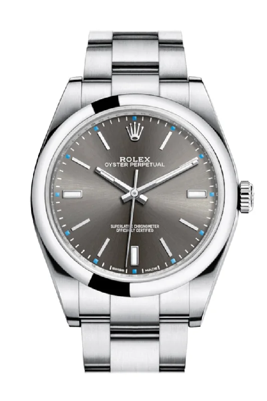 ROLEX OYSTER PERPETUAL 39 Rhodium Dial Men's Watch 114300