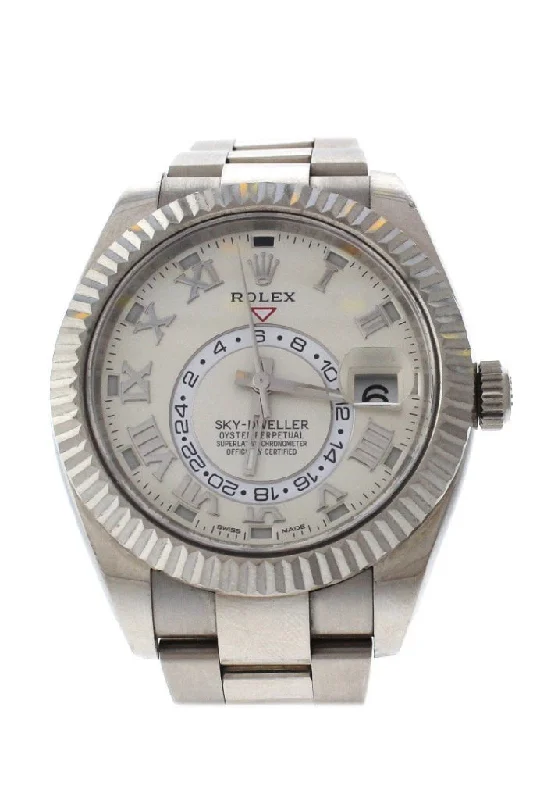 ROLEX Sky Dweller Ivory Dial 18K White Gold Oyster Automatic Men's Watch 326939