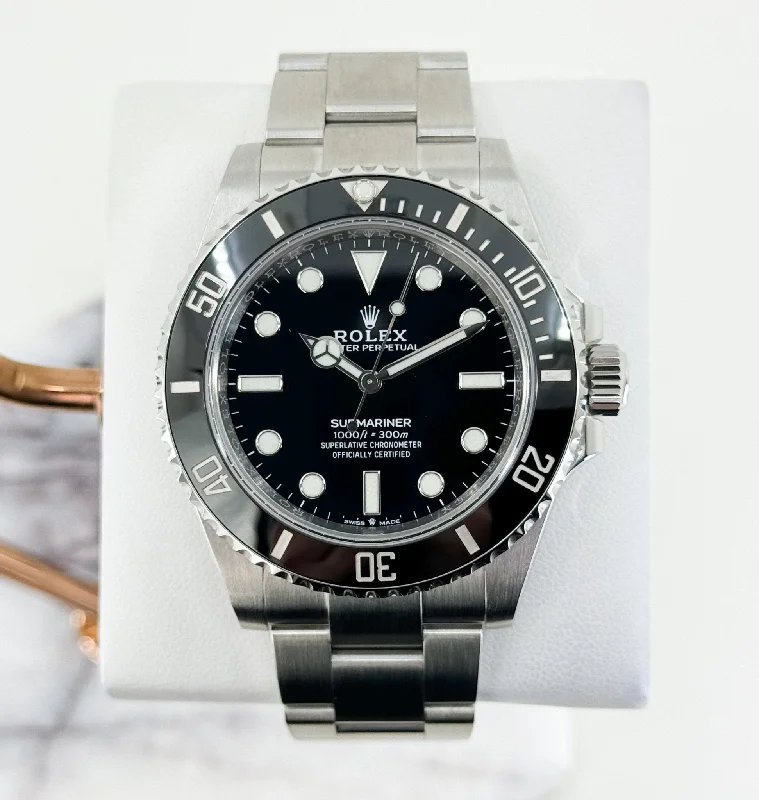 Rolex Steel Submariner Watch - Black Dial - 2020 Release - 124060