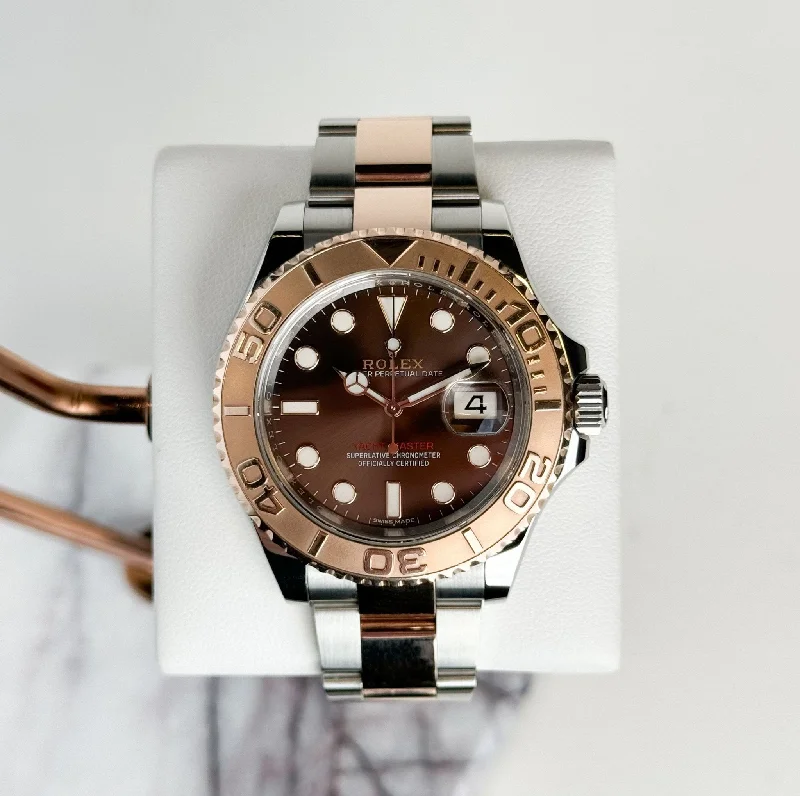 Rolex Yacht-Master 40 Everose Rose Gold/Steel Chocolate Brown Dial Gold Bezel Oyster Bracelet 116621