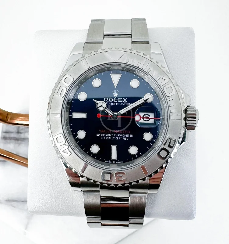 Rolex Yacht-Master 40 Stainless Steel Blue Dial Platinum Bezel Oyster Bracelet 116622