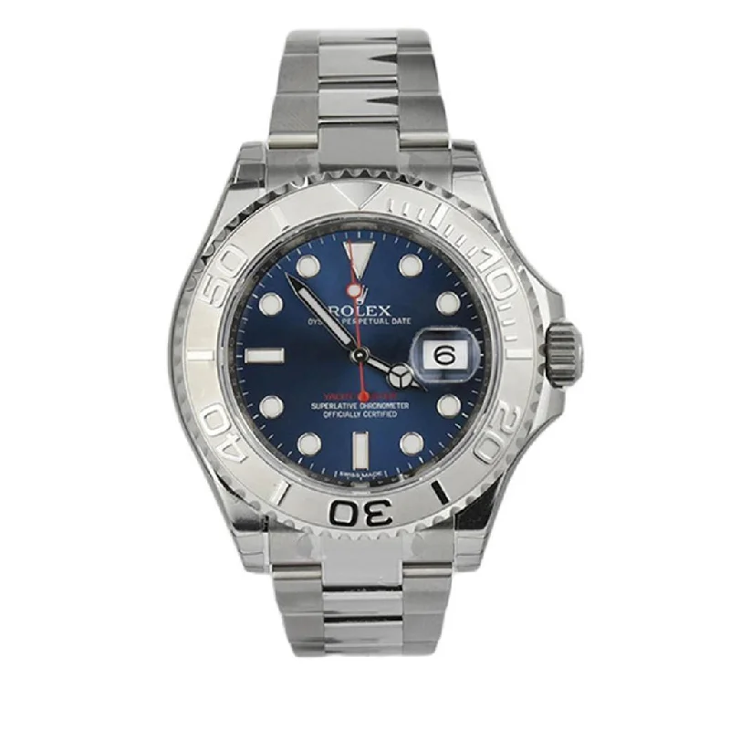 Rolex YACHT-MASTER 40 Blue Dial Platinum and Steel Mens Watch 116622