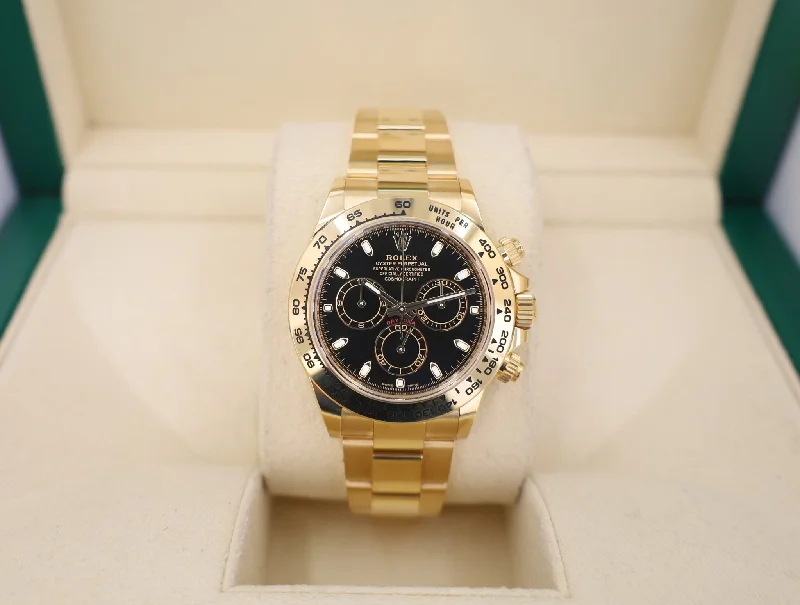 Rolex Yellow Gold Cosmograph Daytona 40 Watch - Black Index Dial - 116508 bki