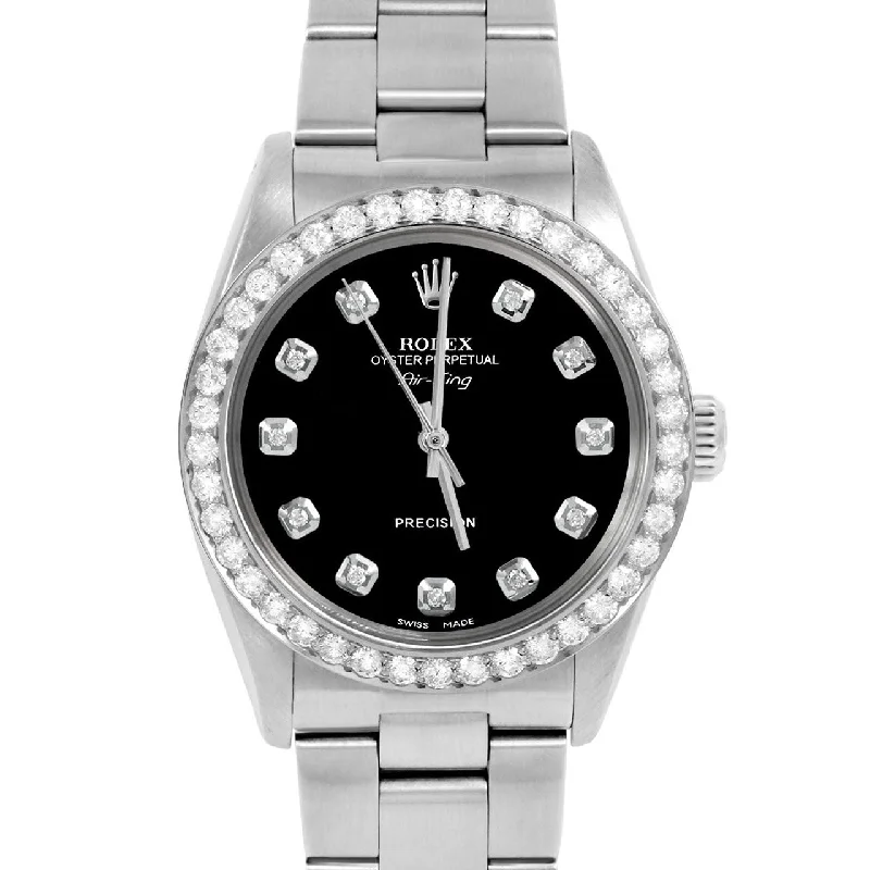 Rolex Air King 34mm | 5500-SS-BLK-DIA-AM-2CT-OYS