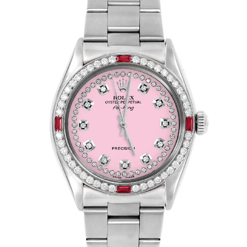 Rolex Air King 34mm | 5500-SS-PNK-STRD-4RBY-OYS