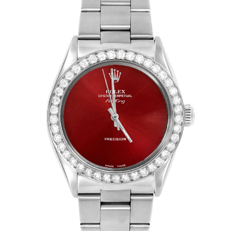 Rolex Air King 34mm | 5500-SS-RED-NOHM-2CT-OYS