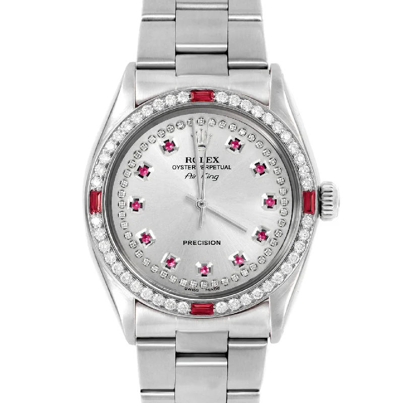 Rolex Air King 34mm | 5500-SS-SLV-STRR-4RBY-OYS