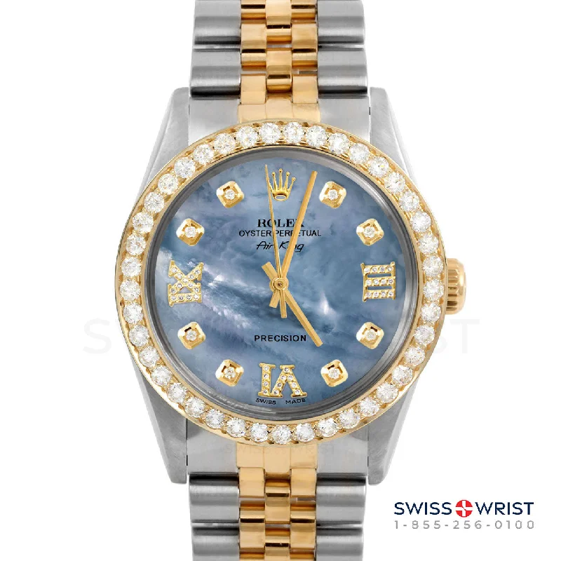 Rolex Air King 34mm | 5500-TT-BLMOP-8DR369-2CT-JBL