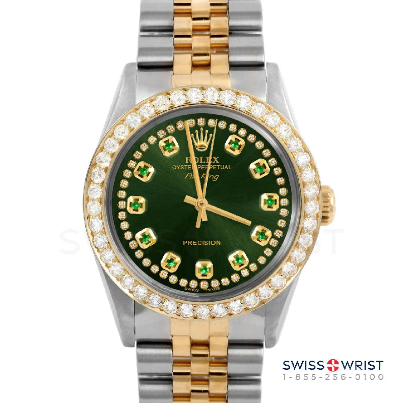 Rolex Air King 34mm | 5500-TT-GRN-STRE-2CT-JBL