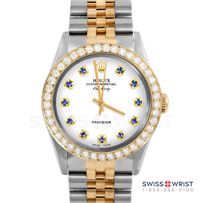 Rolex Air King 34mm | 5500-TT-WHT-SPH-AM-2CT-JBL