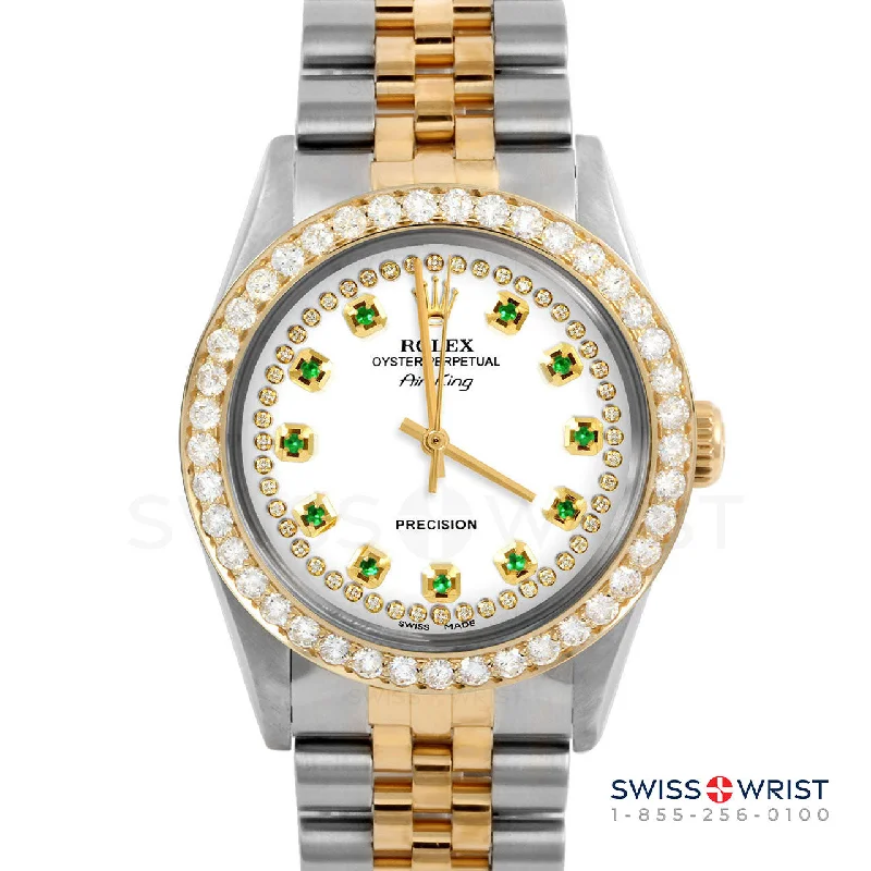 Rolex Air King 34mm | 5500-TT-WHT-STRE-2CT-JBL