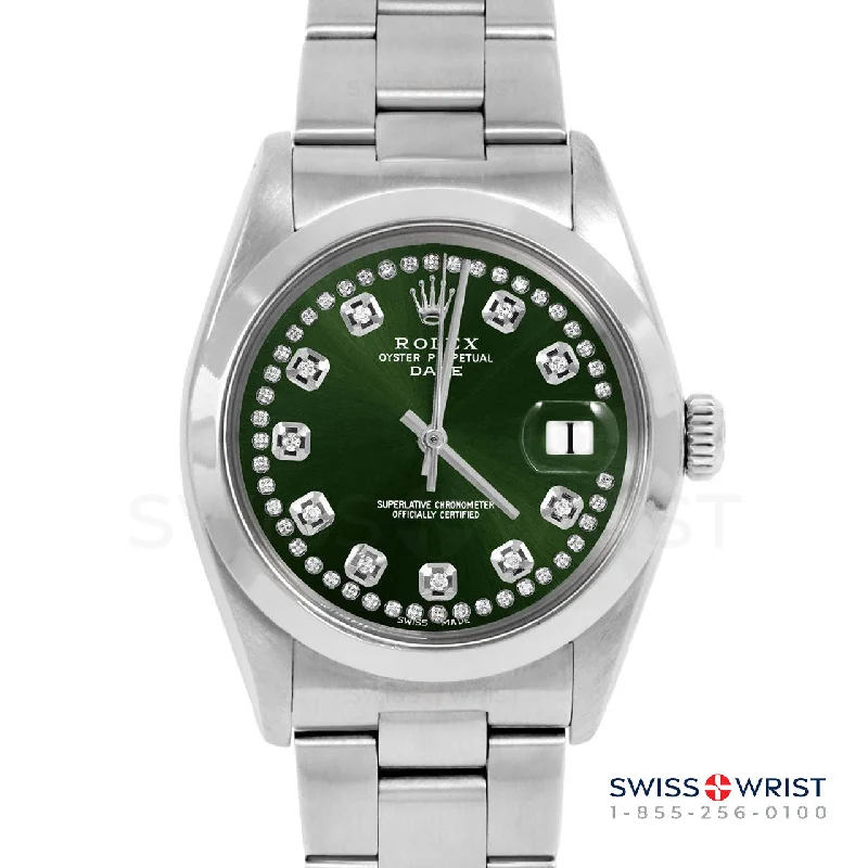 Rolex Date 34mm | 1500-SS-GRN-STRD-SMT-OYS