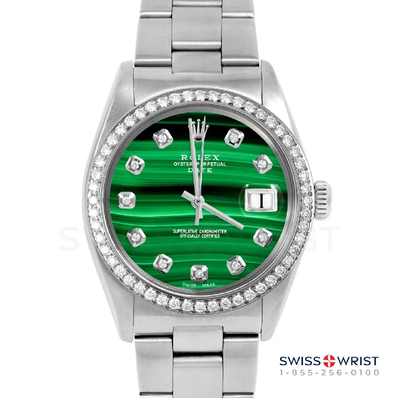 Rolex Date 34mm | 1500-SS-MLC-DIA-AM-BDS-OYS