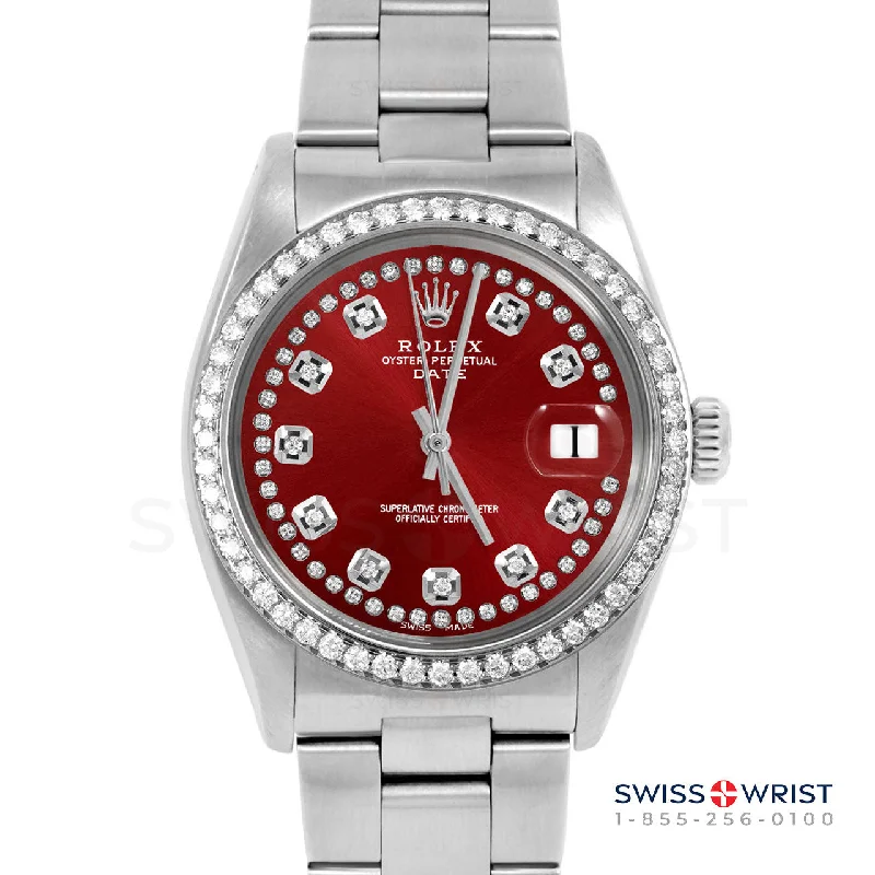 Rolex Date 34mm | 1500-SS-RED-STRD-BDS-OYS