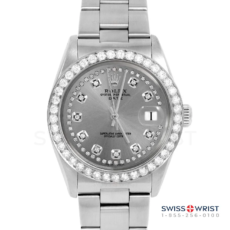 Rolex Date 34mm | 1500-SS-SLT-STRD-2CT-OYS