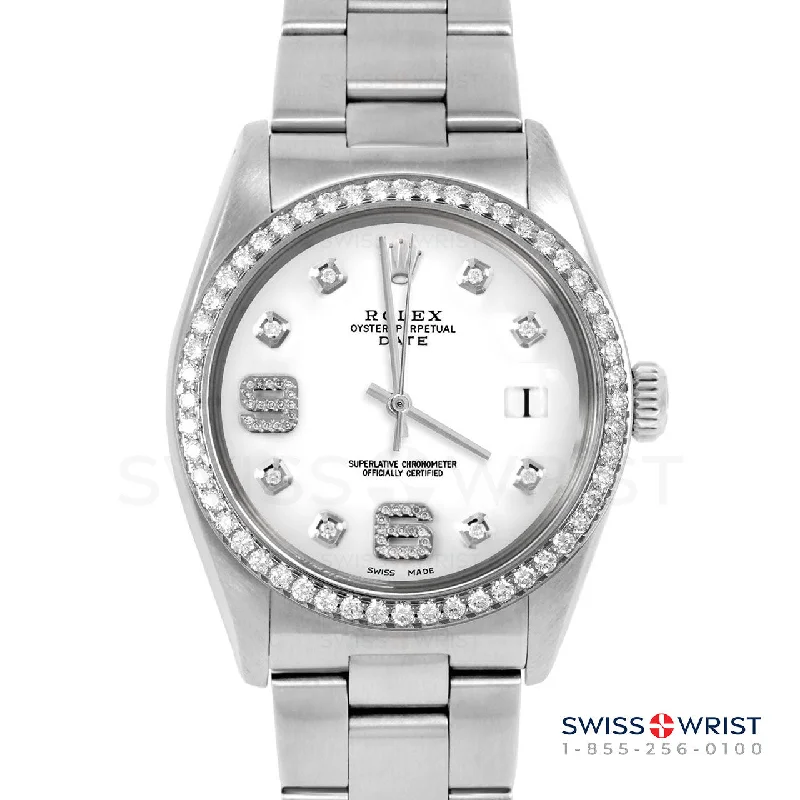 Rolex Date 34mm | 1500-SS-WHT-8DA69-BDS-OYS